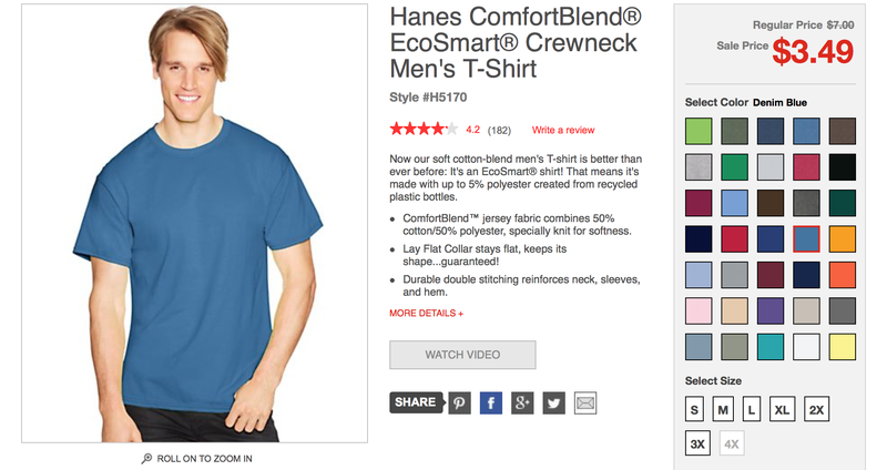 Hanes T-Shirts, $3